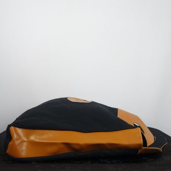 Vintage 1970's Gucci Felt & Faux Leather Shopping Tote Bag, Sz 13.75 in x 13 in - Picture 3 of 16